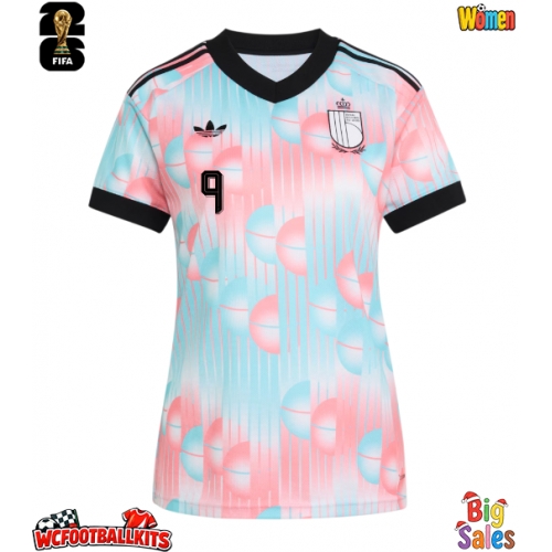 Belgium Romelu Lukaku #9 Replica Away Stadium Shirt for Women World Cup 2026 Short Sleeve